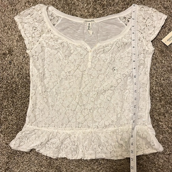 NWT Aeropostale White lace Cap Sleeve Blouse size medium. - Picture 9 of 9
